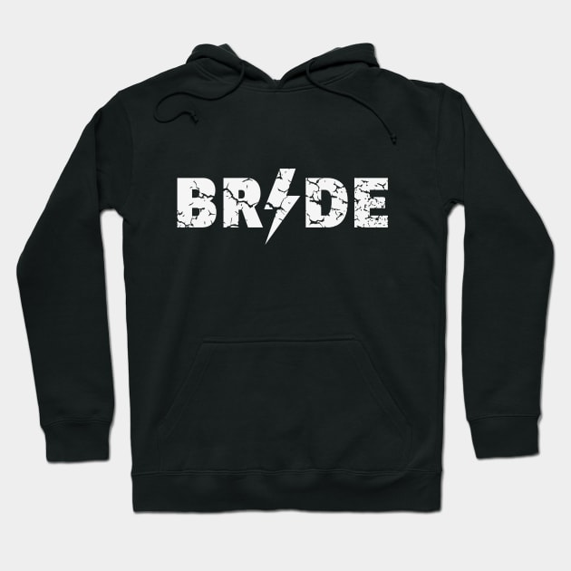 Bride Rocks (Hen Night / Bachelorette Party / Heavy Metal / Vintage / White) Hoodie by MrFaulbaum